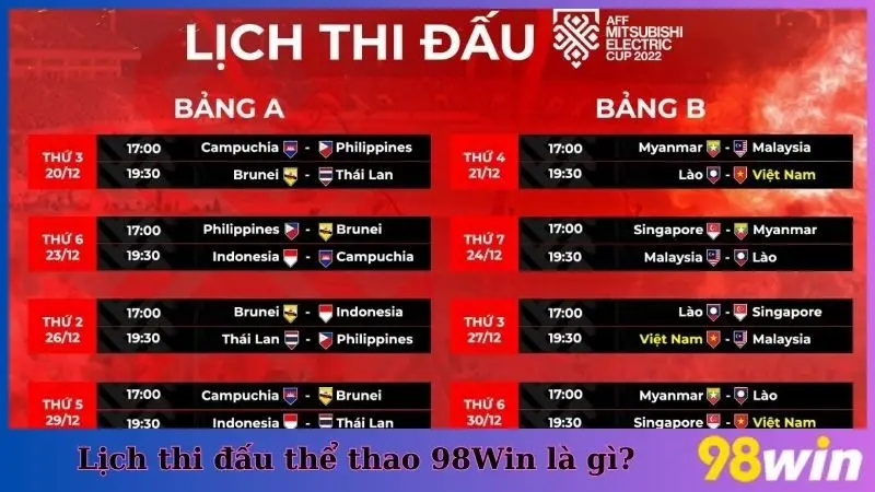 Lịch thi đấu thể thao 98Win là gì?